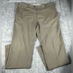 Peter Millar Men’s Wicking Flat Front Golf Pants 40x33 Brown 100% Polyester